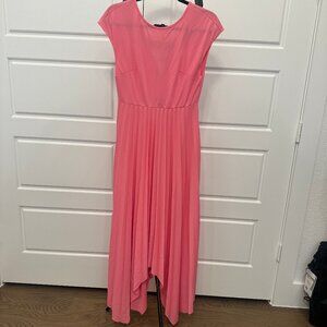 Pink Midi Pleated Dress
